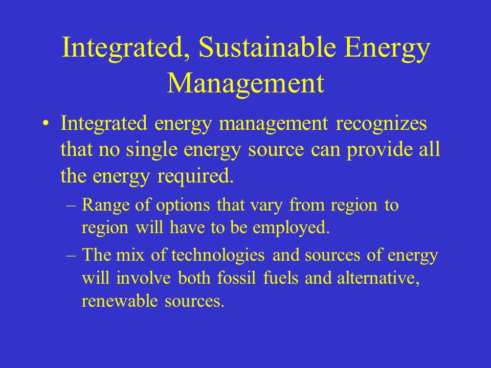 Sustainable development through energy management